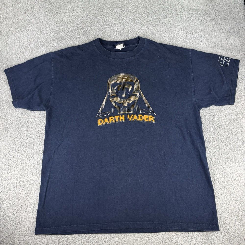 Star Wars Lucasfilm Metallic Darth Vader T Shirt Men's Size‎ Xl Blue Y2k Boxy